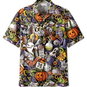 Free Style Halloween Pumpkin Hawaiian Shirts  - Thelegend59