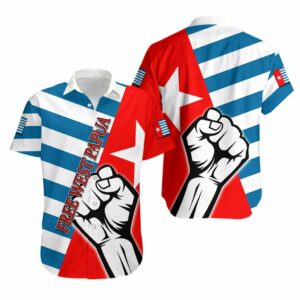 Free West Papua Hawaiian Shirt Clenched Hands Flag  - Thelegend59