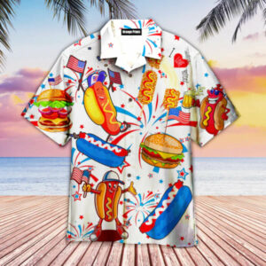 Funny American Hot Dog 4Th Of July Independence Day Hawaiian Shirt - For Men And Women - Kids  - Thelegend59