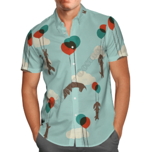 Funny Balloon Dachshund Blue Nice Design Unisex Hawaiian Shirt  - Thelegend59
