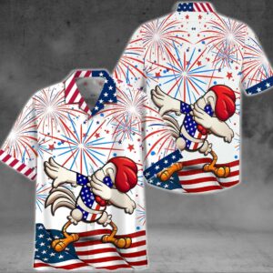 Funny Chicken For 4Th July Hawaiian Aloha Hawaiian Shirtss Or Beach Shorts  - Thelegend59
