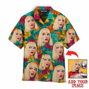 Funny Custom Face On Colorful Autumn Maple Leaves Hawaiian Shirt - For Men And Women - Kids  - Thelegend59