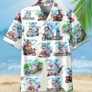 Funny Dinosaur Activities Unisex Hawaiian Aloha Hawaiian Shirtss  - Thelegend59