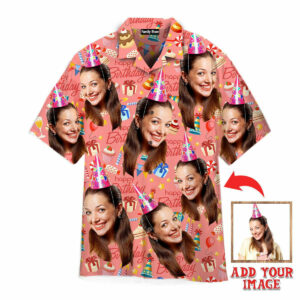 Funny Face Happy Birthday On Pink Custom Hawaiian Shirt Pn302227Lb - For Men And Women - Kids  - Thelegend59