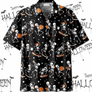 Funny Halloween Dancing Skeleton Hawaiian Aloha Hawaiian Shirtss  - Thelegend59