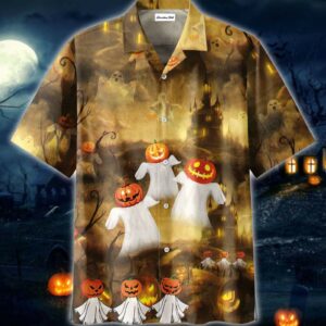 Funny Halloween Trick Or Treat Boo Pumpkin Hawaiian Aloha Hawaiian Shirtss  - Thelegend59