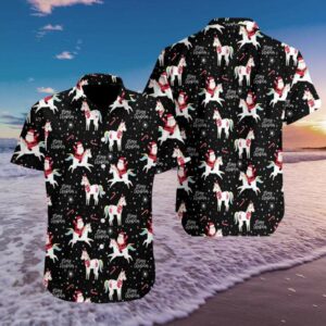 Funny Santa And Unicorn Pattern Hawaiian Aloha Hawaiian Shirtss  - Thelegend59