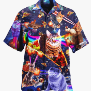 Galaxy Cat Eat Tacon The Space Hawaiian Unisex Hawaiian Shirtss  - Thelegend59