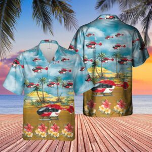 German Air Medical Services Helicopter 3 Blue Amazing Design Unisex Hawaiian Shirt  - Thelegend59