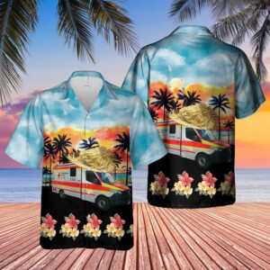 German Ambulance Drk Blue Unique Design Unisex Hawaiian Shirt  - Thelegend59