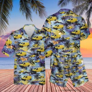 German Deutsche Post Delivery Van Blue Nice Design Unisex Hawaiian Shirt  - Thelegend59