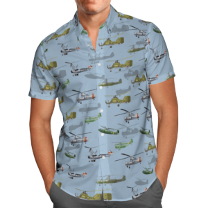German Helicopter World War 2 Blue Amazing Design Unisex Hawaiian Shirt  - Thelegend59