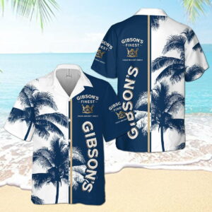 Gibson'S Gin Palm Tree Pattern All Over Print 3D Aloha Summer Beach Hawaiian Shirt  - Thelegend59