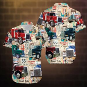Gift For Dad Fathers Day Amazing Truck Vintage Unisex Hawaiian Shirts  - Thelegend59