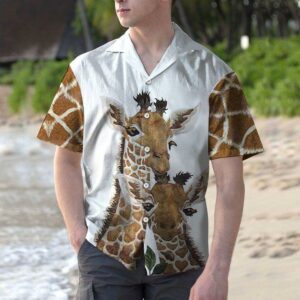 Giraffe Family Unisex Hawaiian Aloha Hawaiian Shirtss  - Thelegend59