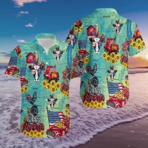 God Bless American Farmer Hawaiian Shirts  - Thelegend59
