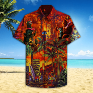 Godzilla And King Hawaiian Shirts Aloha Hawaiian Shirt Aloha Hawaiian Shirts For Summer - For Men And Women - Kids  - Thelegend59