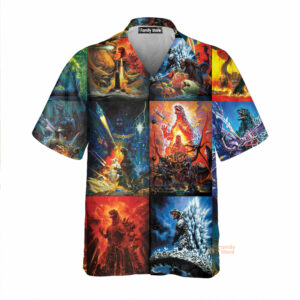 Godzilla Hawaiian Shirt - For Men And Women - Kids  - Thelegend59