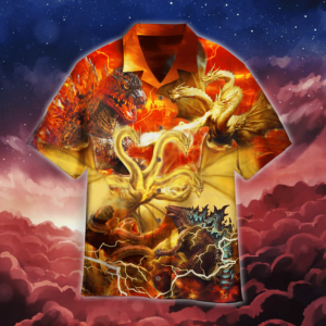 Godzilla Hawaiian Shirts Aloha Hawaiian Shirt Aloha Hawaiian Shirts For Summer - For Men And Women - Kids  - Thelegend59