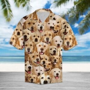 Golden Retriever  Tan Amazing Design Unisex Hawaiian Shirt  - Thelegend59