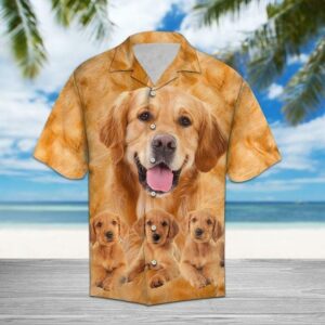 Golden Retriever Great  Orange Nice Design Unisex Hawaiian Shirt  - Thelegend59