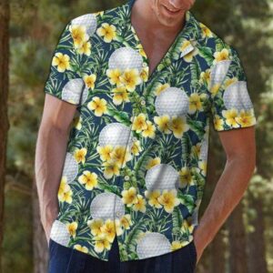 Golf Frangipani Tropical Hawaiian Aloha Hawaiian Shirtss  - Thelegend59