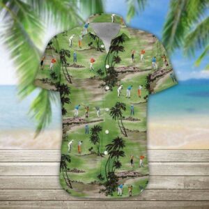 Golfer On Green Field Unisex Hawaiian Shirts  - Thelegend59