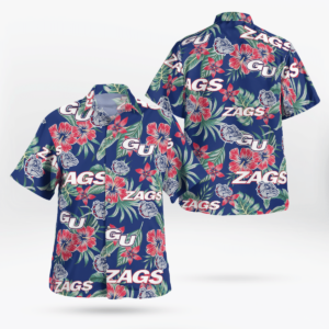 Gonzaga Bulldogs All Over Print 3D Aloha Summer Beach Hawaiian Shirt  - Thelegend59