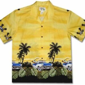 Grease Lightning Surfer Yellowhawaiian Shirt Made In Hawaii - Summer Hawaiian Shirts - Beach Hawaiian Shirtss  - Thelegend59