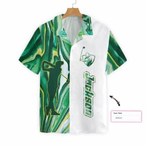 Green Fluid Art Golf Custom Hawaiian Shirt  - Thelegend59