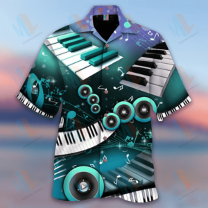 Green Piano Blue Nice Design Unisex Hawaiian Shirt  - Thelegend59