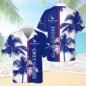 Grey Goose Palm Tree All Over Print 3D Aloha Summer Beach Hawaiian Shirt  - Thelegend59