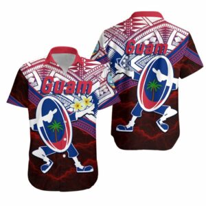 Guam Rugby Hawaiian Shirt Dab Trend Creative  - Thelegend59