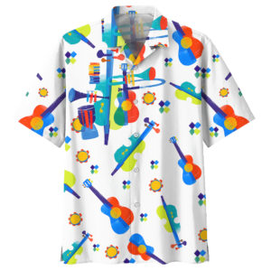 Guitar White High Quality Unisex Hawaiian Shirt  - Thelegend59