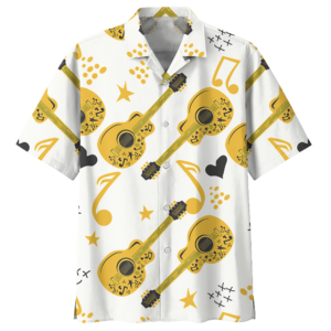 Guitar White Unique Design Unisex Hawaiian Shirt  - Thelegend59