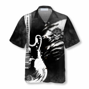Guitar And Skull Hawaiian Shirt - For Men And Women - Kids  - Thelegend59