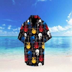 Guitar Colorful Tropical Hawaiian Aloha Hawaiian Shirts  - Thelegend59