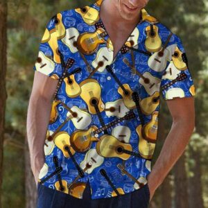 Guitar Music Pattern Hawaiian Aloha Hawaiian Shirtss  - Thelegend59