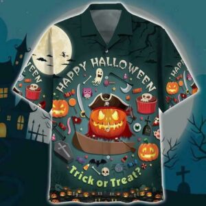 Halloween - Happy Halloween Trick Or Treat Unisex Hawaiian Shirts  - Thelegend59