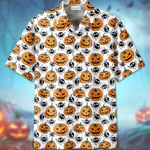 Halloween Hawaiian Aloha Hawaiian Shirtss Funny Pumpkin And Spider  - Thelegend59