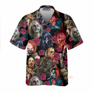 Halloween Horror Movie Scary Tropical Style - Hawaiian Shirt - For Men And Women - Kids  - Thelegend59