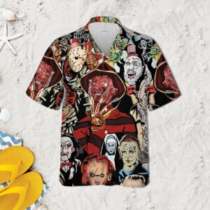 Halloween Horror Serial Killers Hawaiian Aloha Hawaiian Shirts  - Thelegend59