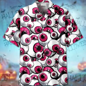 Halloween Pink Eyes Hawaiian Aloha Hawaiian Shirtss Scary Pattern  - Thelegend59