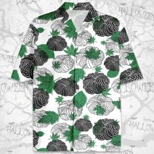 Halloween Pumpkin Green Pattern Hawaiian Aloha Hawaiian Shirtss Thanksgiving Gifts  - Thelegend59