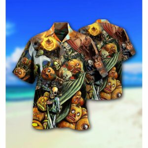 Halloween Pumpkins Scary Hawaiian Aloha Hawaiian Shirtss  - Thelegend59