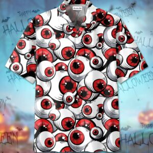 Halloween Scary Red Eyes Hawaiian Aloha Hawaiian Shirtss Horror Art  - Thelegend59