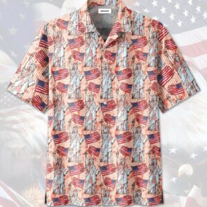 Happy 4Th Of July Statue Of Liberty Unisex Hawaiian Shirts  - Thelegend59