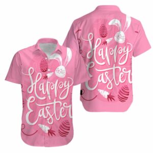 Happy Easter Day Bunny Eggs Carrot Pink Hawaiian Aloha Hawaiian Shirtss  - Thelegend59