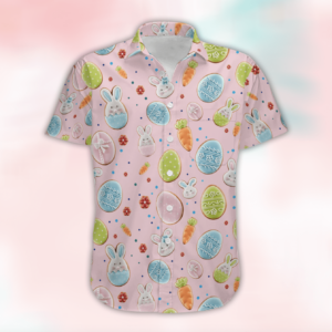 Happy Easter Pink Sweet Bunny Lamb Chick Cookies Hawaiian Aloha Hawaiian Shirtss  - Thelegend59