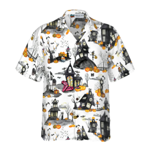 Haunted Houses Halloween Hawaiian Shirt - For Men And Women - Kids  - Thelegend59
